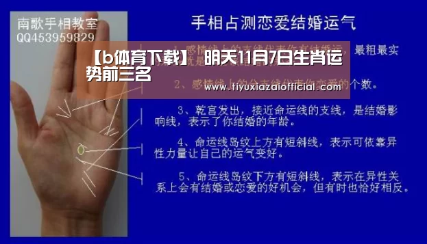 【b体育下载】
明天11月7日生肖运势前三名(图3) b体育下载官网